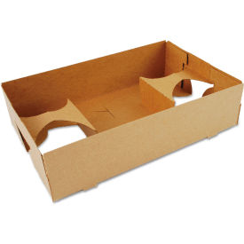 4-Corner Pop-Up Food & Drink Tray, 10"W x 6-1/2"D x 2-1/2"H, Brown, Pack of 250
