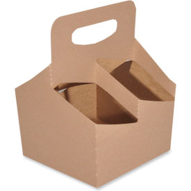 4-Corner Pop-Up Food & Drink Tray, 6-1/2"W x 6-1/4"D x 9"H, Brown, Pack of 250