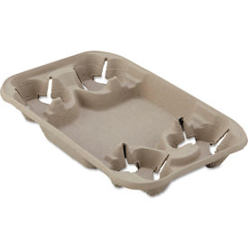 StrongHolder Molded Fiber Cup/Food Tray, 13"W x 8-5/16"D x 1-1/2"H, Beige, Pack of 250