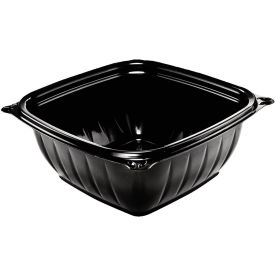 PresentaBowls Pro Square Bowl, 12 oz. Cap., 5"L x 5"W x 2"H, Black, 63/Bag, 8 Bags/Carton
