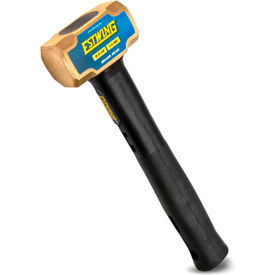 Sledge Hammer, 2.5 lb. Brass Head, 12"L Indestructible Steel/Rubber Handle
