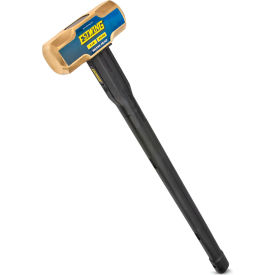 Sledge Hammer, 8 lb. Brass Head, 30"L Indestructible Steel/Rubber Handle