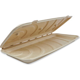 Fiber Hinged Container, 13-11/16"L x 6-5/8"W x 1-5/16"H, Natural, 200/Carton