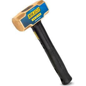 Sledge Hammer, 4 lb. Brass Head, 12"L Indestructible Steel/Rubber Handle