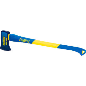 Axe with 36"L Fiberglass Handle, 4 lb. Head, Blue/Yellow