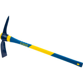 Pick Mattock with 36"L Fiberglass Handle, 5 lb. Head, Blue/Yellow