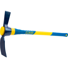 Cutter Mattock with 36"L Fiberglass Handle, 5 lb. Head, Blue/Yellow