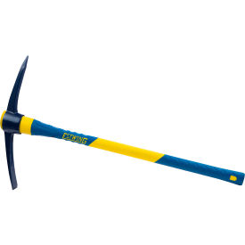Railroad Pick Mattock with 36"L Fiberglass Handle, 5 lb. Head, Blue/Yellow