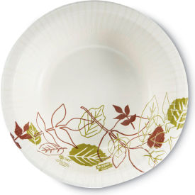 Pathways Heavyweight Paper Bowls, 20 oz. Capacity, 7-3/8" Diameter, White/Green/Burgundy, 125/Pack