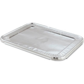 Steam Pan Foil Lid, Fits Half-Size Pan, 25 Gauge, Silver, 100/Case