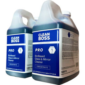 Pro BioBased Glass & Mirror Cleaner Concentrate, 1/2 Gallon Bottle, 4/Case