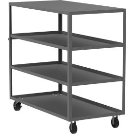 Utility Cart w/ 2 Shelves, Flat Top, 2000 lb. Capacity, 60"L x 30"W x 56"H, Gray