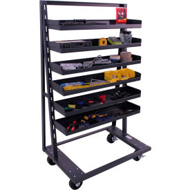 Single Sided Heavy Duty A-Frame Truck, 6 Trays, 2500 lb. Cap., 38"L x 25"W x 63"H