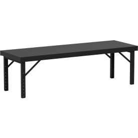 Welded Work Table, 84 x 28", Adjustable Height, Steel Square Edge