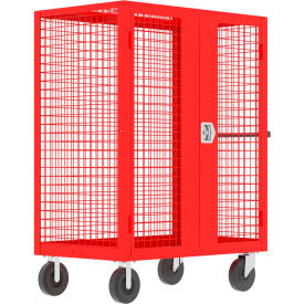 Security Cart, 51"L x 30"W x 66"H, 2000 lb. Cap., Red