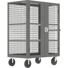Security Cart with 2 Adjustable Shelves, 2000 lb. Cap., 51"L x 30"W x 66"H, Gray