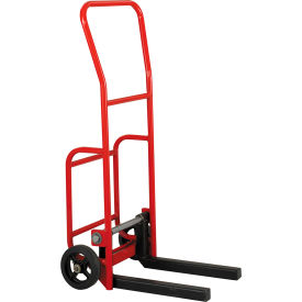 Multi-Use Transmission Forks Hand Truck with Never Flat Wheels, 800 lb. Cap., Red