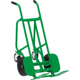 4 Wheel Pallet Hand Truck with Rear Rubber Swivel Wheels, 1000 lb. Cap., Green