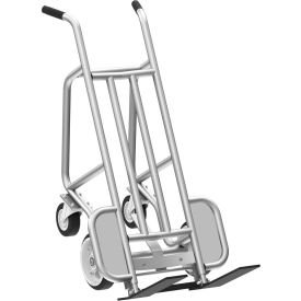 Valley Craft 4 Wheel Pallet Hand Truck with Solid & Rubber Swivel Wheels, 1000 lb. Cap, Silver