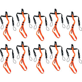 Squids 3140 Barcode Scanner Lanyard Adjustable Attachment, Orange/Black, Pack of 10