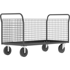 3-Sided Platform Cage Cart, 60"L x 30"W, 1600 lb. Capacity, Gray