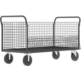4-Sided Platform Cage Cart, 60"L x 30"W, 1600 lb. Capacity, Gray