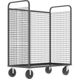3-Sided Stock Picking Cage Cart, 57"L x 30" W, 1600 lb. Capacity, Gray
