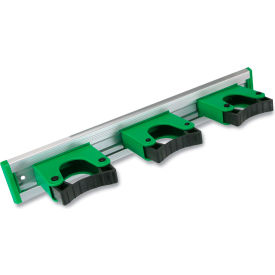 Hang Up Cleaning Tool Holder, 3 Hooks, 14"W x 3-1/8"D x 2-3/16"H, Silver/Green