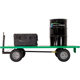 Quad Steer Trailer, Pneumatic Wheels, 6000 lb. Capacity, 96"L x 48"W Deck, Green
