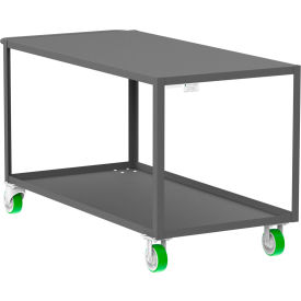 Utility Cart w/ 2 Shelves, Flat Top, 2000 lb. Capacity, 60"L x 30"W x 36"H, Gray