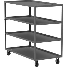 Utility Cart with 4 Shelves, 2000 lb. Capacity, 60"L x 30"W x 56"H, Gray