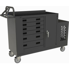 Maintenance Cart, 6 Drawers, 1200 lb. Capacity, 54"W x 22"D x 41"H, Gray