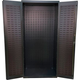 Storage Bin Cabinet, Fully Louvered, All-Welded, 36"W x 24"D x 78"H, Gray
