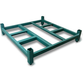 Stack Rack Base, Open Deck, 48"W x 42"D x 8"H, 4000 lb. Capacity, Green