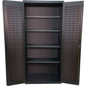 Storage Bin Cabinet, All-Welded, 36"W x 24"D x 78"H, Gray