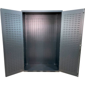 Storage Bin Cabinet, Fully Louvered, All-Welded, 48"W x 24"D x 78"H, Gray