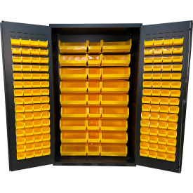 Storage Bin Cabinet, 147 Bins, All-Welded, 48"W x 24"D x 78"H, Gray