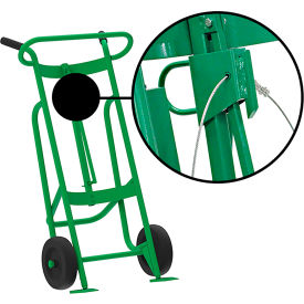 Valley Craft Hand Truck For Steel/Plastic/Fiber Drums, Rubber Wheels, Green