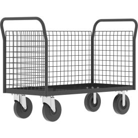 3-Sided Platform Cage Cart, 52"L x 24"W, 1600 lb. Capacity, Gray