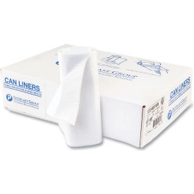 Heavy Duty Can Liners, 33 Gal. Capacity, 16 Microns, Clear, 25 Bags per Roll, 10 Rolls per Case