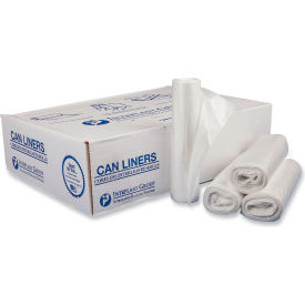Heavy Duty Can Liners, 30 Gal. Cap., 16 Microns, Clear, 25 Bags/Roll, 20 Rolls/Case