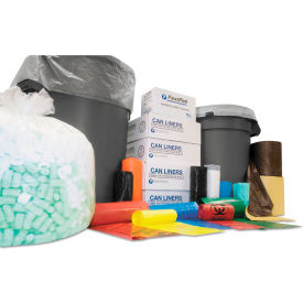 Heavy Duty Can Liners, 60 Gal. Capacity, 16 Microns, Clear, 25 Bags per Roll, 8 Rolls per Case