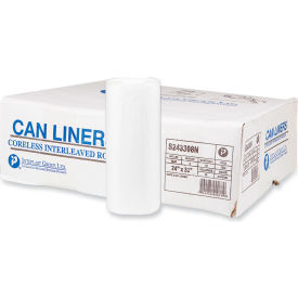 Light Duty Can Liners, 16 Gal. Cap., 8 Microns, Natural, 50 Bags/Roll, 20 Rolls/Case