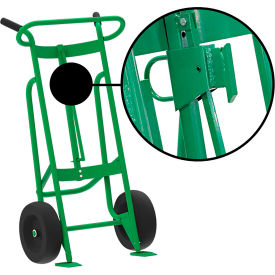 Hand Truck For Fiber Drums, Pneumatic Wheels, Green