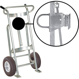 Valley Craft Hand Truck For Fiber Drums, Pneumatic Wheels, Silver