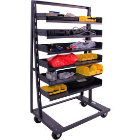 Single Sided Heavy Duty A-Frame Truck, 6 Trays, 2500 lb. Cap., 38"L x 25"W x 63"H