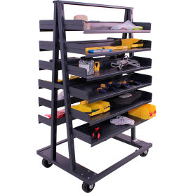Double Sided Heavy Duty A-Frame Truck, 12 Trays, 2500 lb. Cap, 38"L x 30"W x 63"H