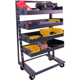 Single Sided A-Frame Cart, 4 Lipped Trays, 2500 lb. Capacity, 38"L x 25"W x 63"H