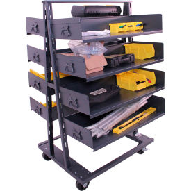 Double Sided Heavy Duty A-Frame Truck, 8 Trays, 2500 lb. Cap., 38"L x 30"W x 63"H