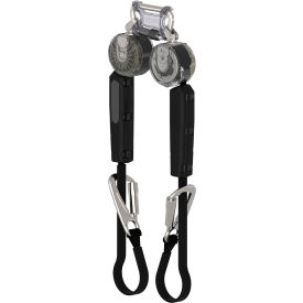 V-TEC Personal Fall Limiter, Twin Leg, FP5K Steel Snap Hook, 10' Length